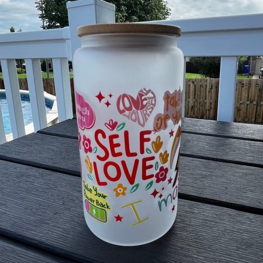 Self Love | Glass Can Tumbler