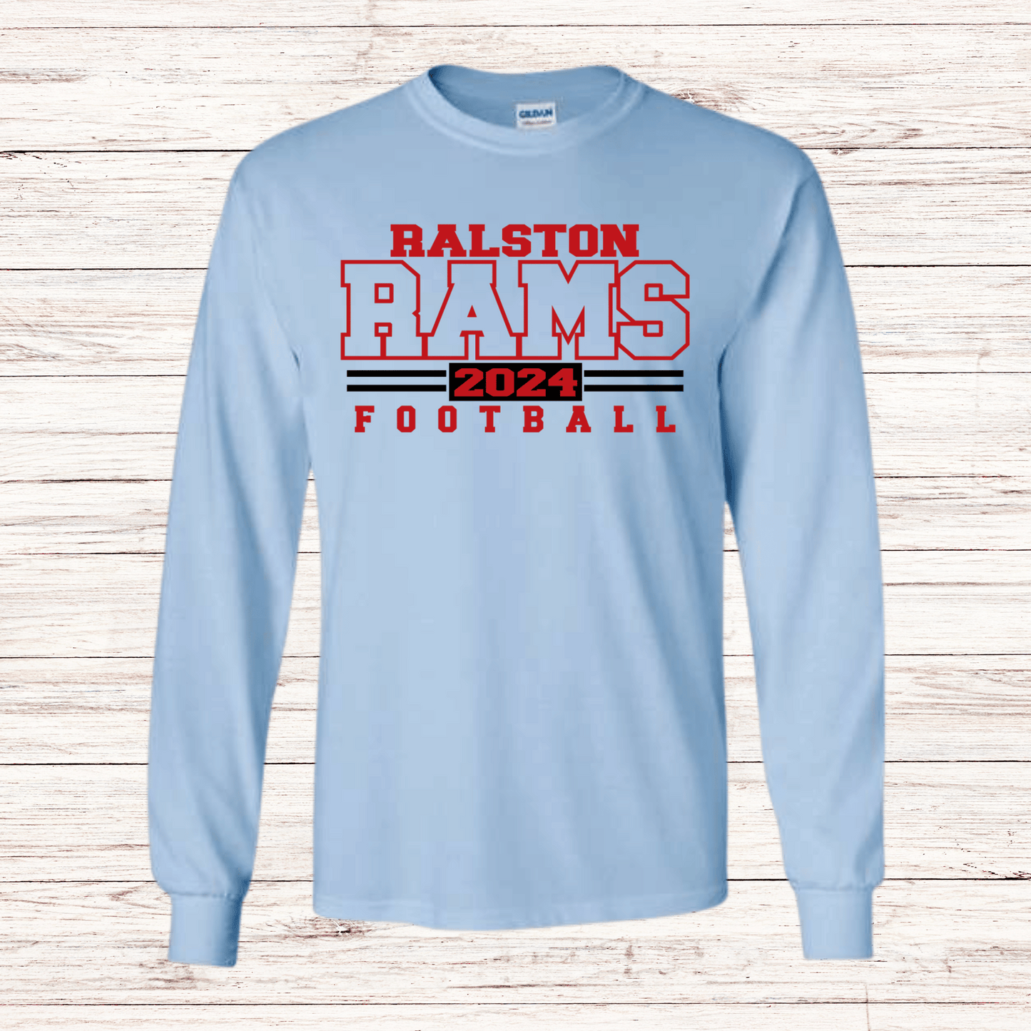 Ralston Rams Football - Adult Unisex Cotton Long Sleeve T-Shirt