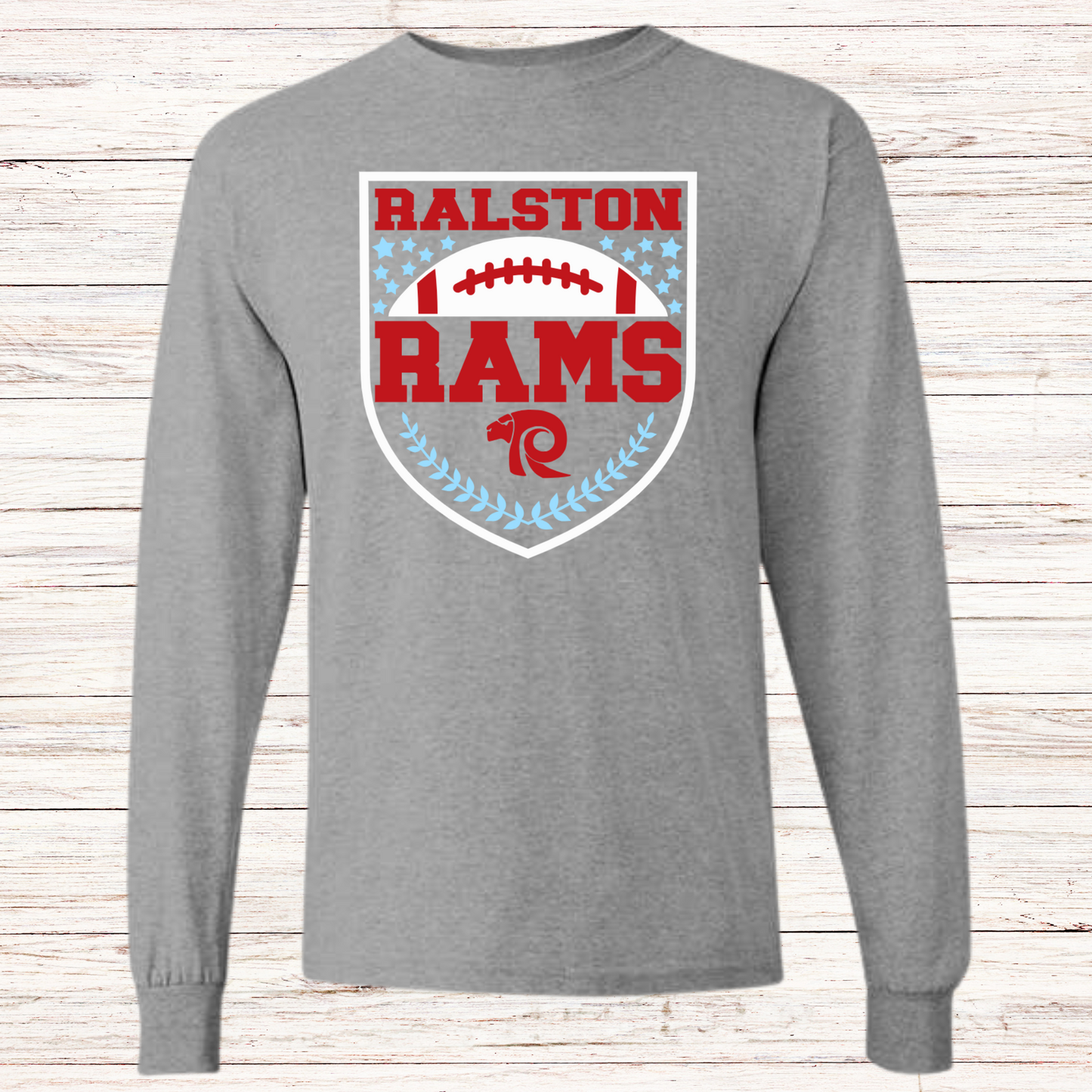 Ralston Rams Football - Adult Unisex Cotton Long Sleeve T-Shirt