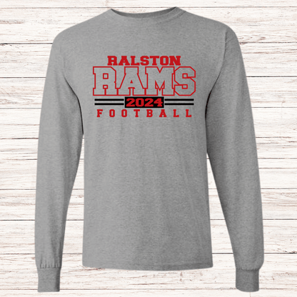 Ralston Rams Football - Adult Unisex Cotton Long Sleeve T-Shirt